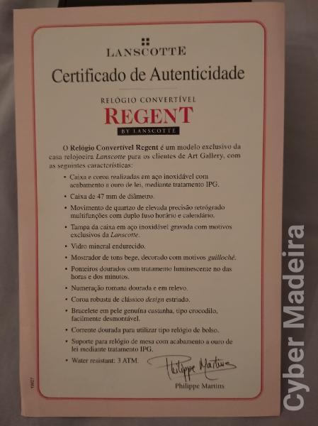 Relógio Regent by Lanscotte