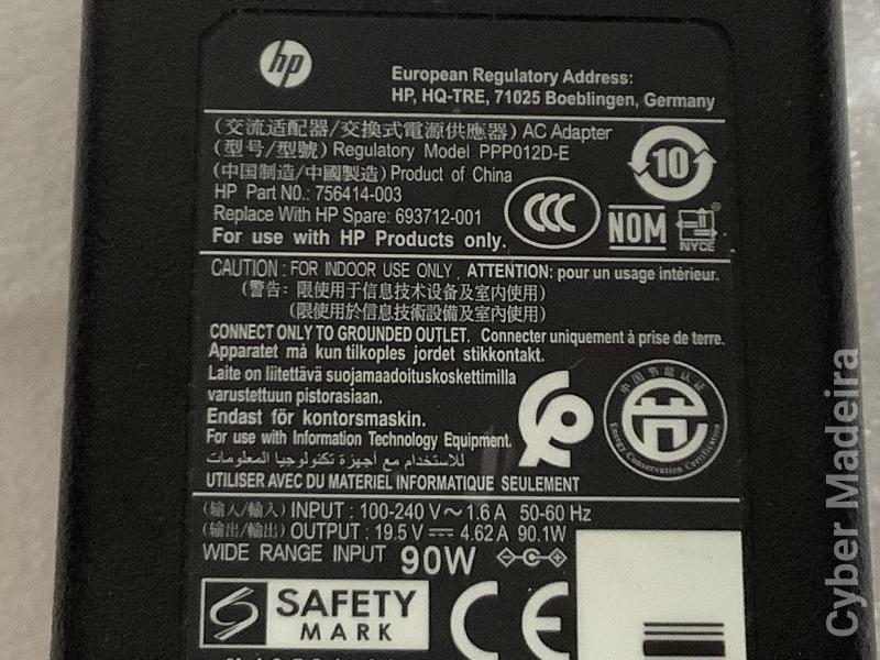 Carregador original HP PPP012D-E para computador portátil