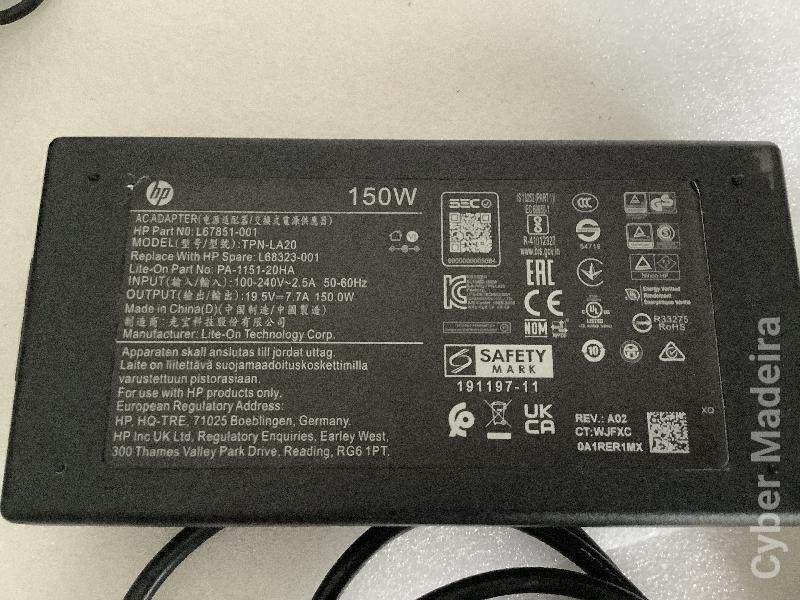 Carregador original HP TPN-LA20  19,5V , 7,7A