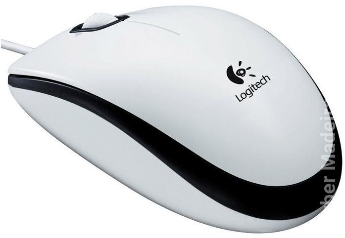 Rato Óptico Logitech 910-003360 USB B100 Branco 1.8m
