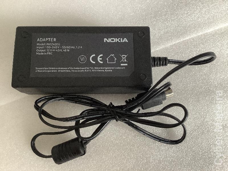 Adaptador AC / alimentador PA1240EU para TV Nokia