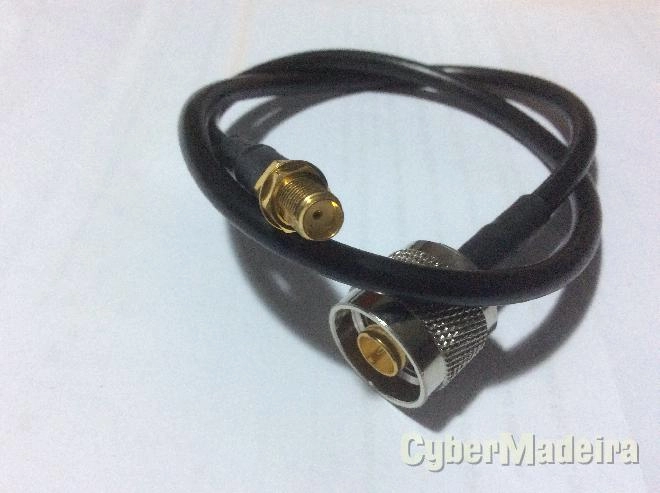 Cabo RG58 pigtail 50CM ficha n macho para sma fêmea
