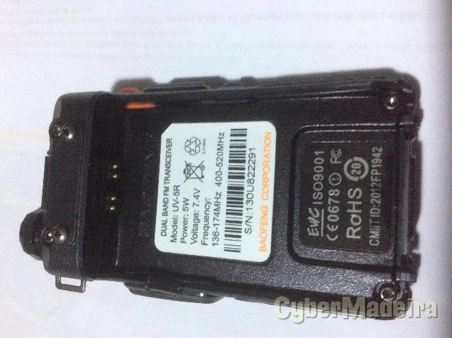 Radio de comunicações VHF e UHF Baofeng UV-5R