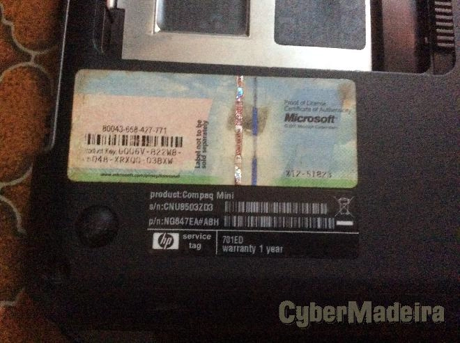 Computador portatil hp compaq mini 701ED para pecas Compaq