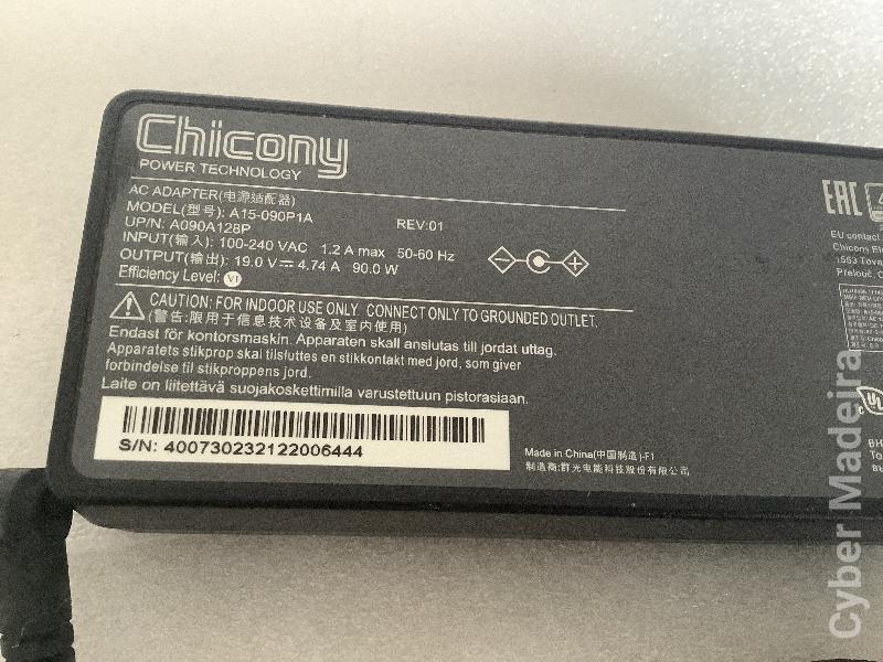 Carregador Chicony  A15-090P1A 19V , 4,74A  , 90W