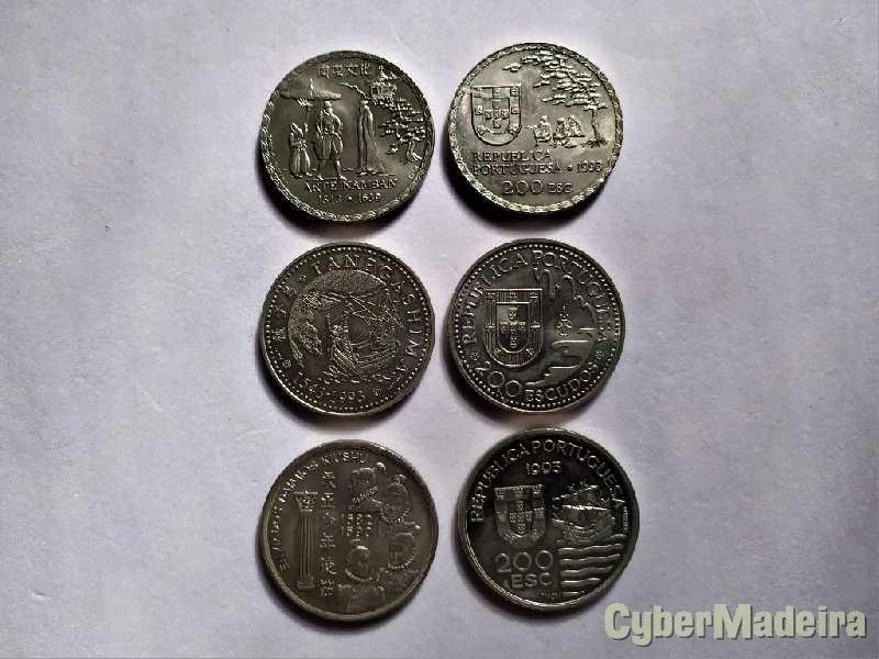 3 Moedas comemorativas 200 escudos- Arte Namban, Tanegashima, Daimios Kiushu