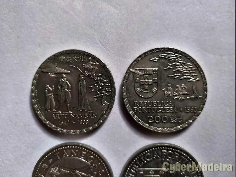 3 Moedas comemorativas 200 escudos- Arte Namban, Tanegashima, Daimios Kiushu