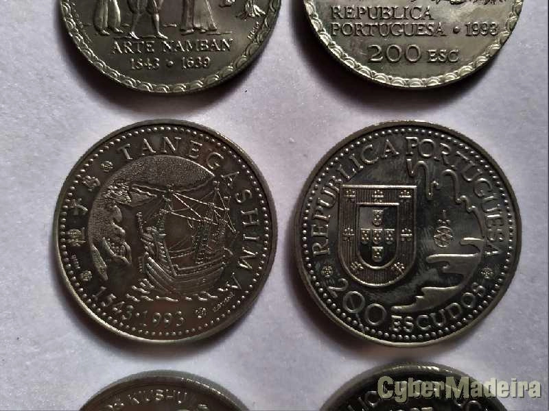 3 Moedas comemorativas 200 escudos- Arte Namban, Tanegashima, Daimios Kiushu