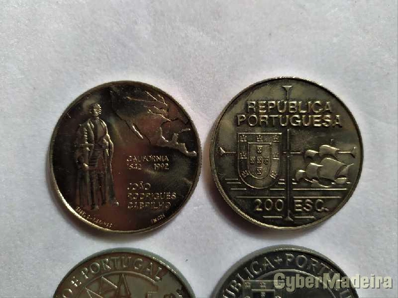 3 Moedas comemorativas de 200$00- João Rodrigues Cabrilho, Colombo e Portugal e Novo Mundo