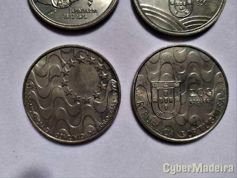 3 Moedas comemorativas de 200$00- XXV Jogos Olimpicos, Espingarda, Presidencia CEE