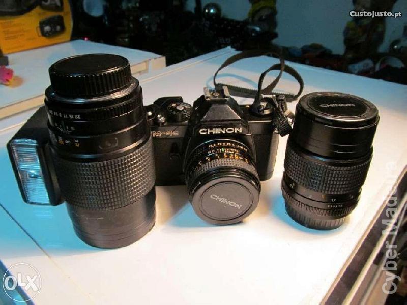 Máquina fotográfica chinon cm-4s com vários acessórios Outras