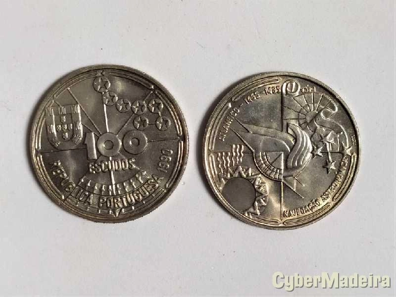 5 moedas comemorativas de cupro níquel de valor facial de 100$00