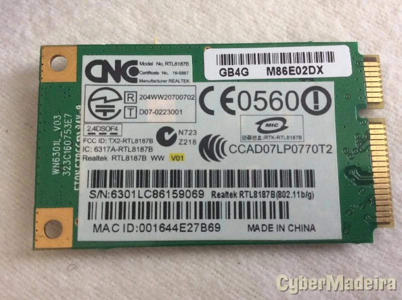 Placa mini pci wi-fi realtek RTL8187B