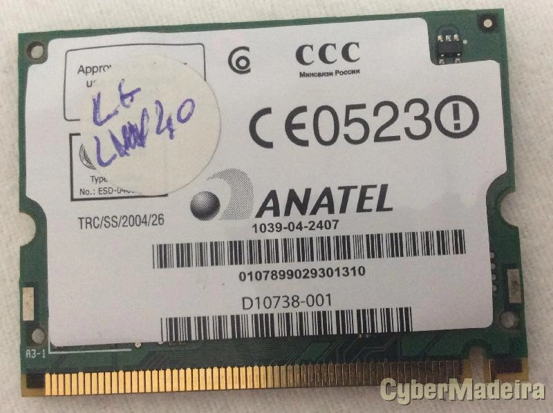 Placa mini pci wi-fi intel pro wireless 2915ABG network connection