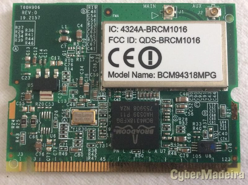 Placa mini pci wi-fi BCM94318MPG  para computador portatil
