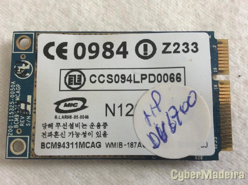 Placa mini pci wifi BCM94311MCAG  , CCS094LPD0066 , 412766-001