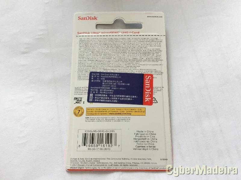 Cartão de memoria SanDisk microSDXC 64GB UHS-I