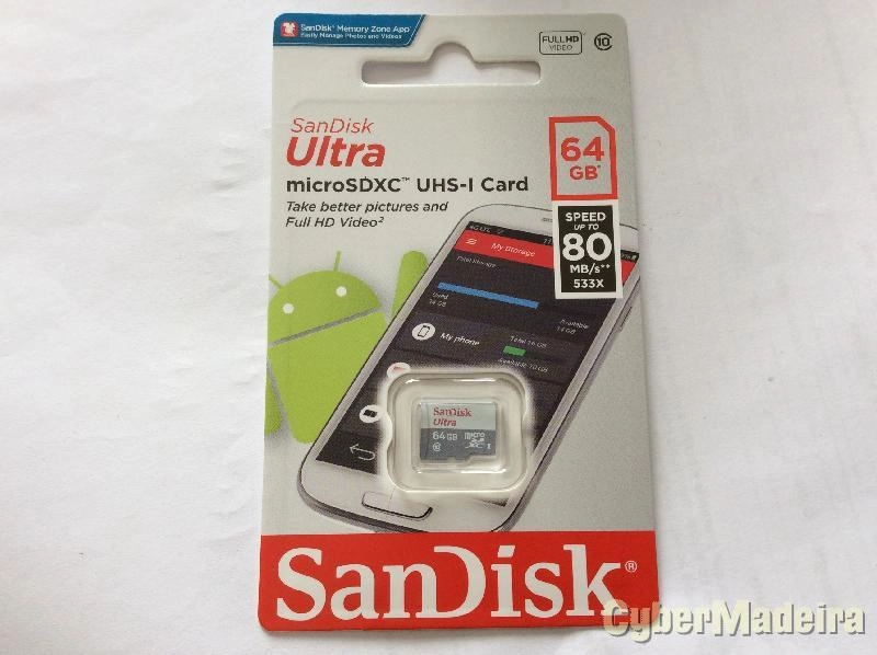 Cartão de memoria SanDisk microSDXC 64GB UHS-I