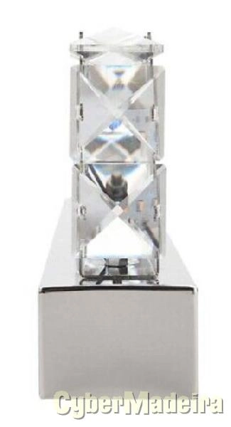 Aplique parede luz led dourada revestido cristal