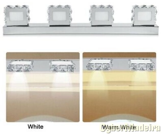 Aplique parede luz led dourada revestido cristal