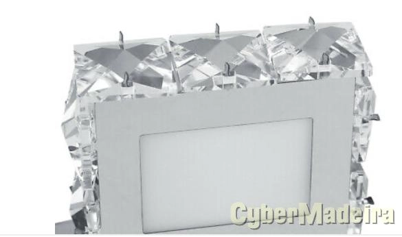 Aplique parede luz led dourada revestido cristal