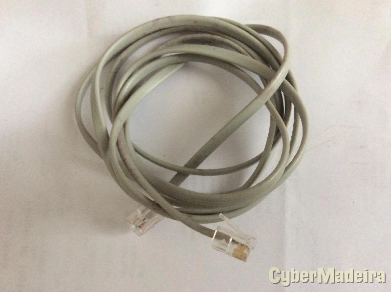 Cabo telefone fichas RJ11 M/M 1,80M cinzento