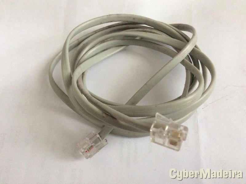 Cabo telefone fichas RJ11 M/M 1,80M cinzento