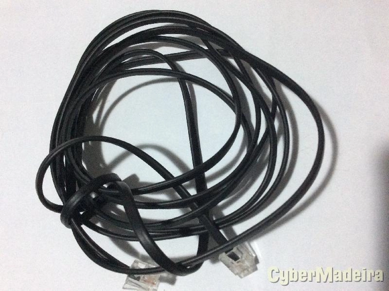 Cabo telefone ficha RJ11 M/M  2,50M Preto