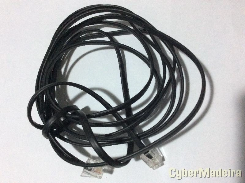 Cabo telefone ficha RJ11 M/M  2,50M Preto