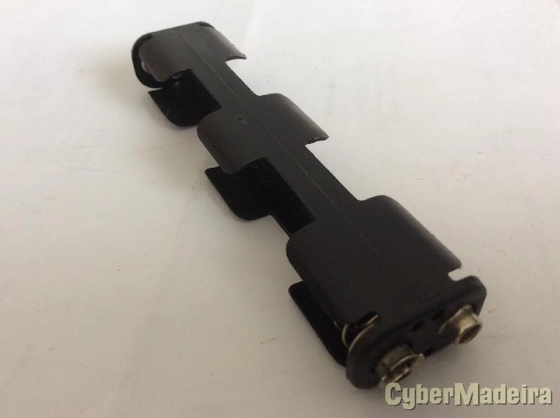 Suporte retangular 4 pilhas aa R6 com clip