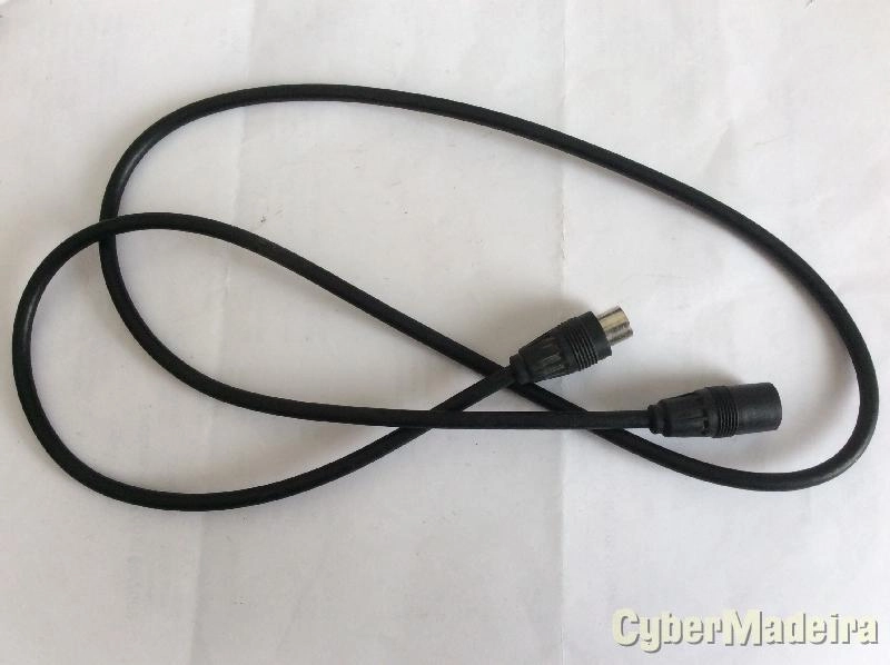 Cabo antena TV ficha macho femea 1M preto