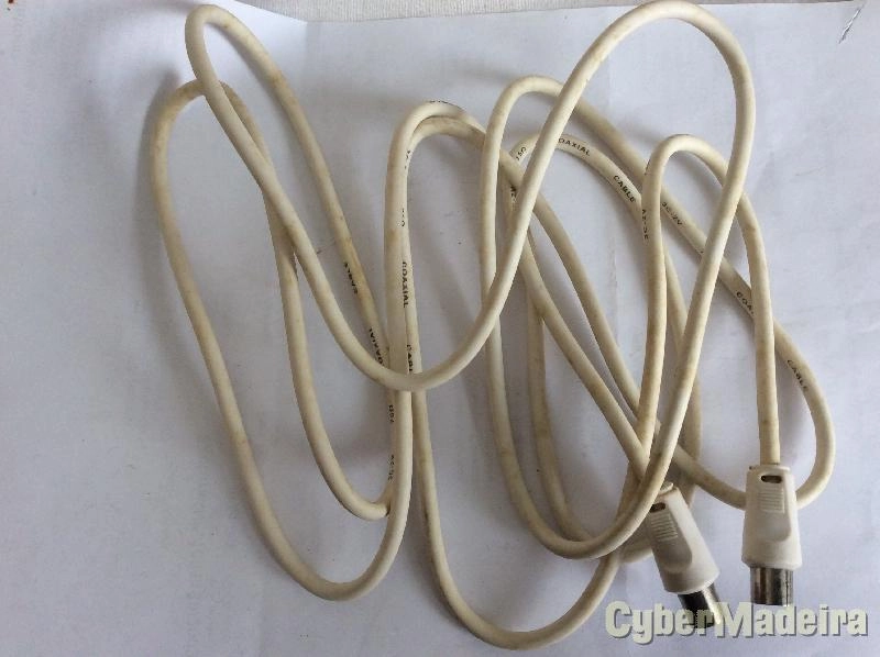 Cabo antena TV Macho Femea 2,5M branco