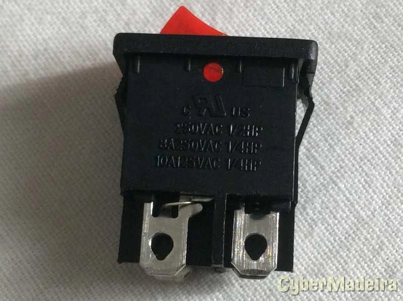 Interruptor basculante bipolar ON-OFF 8A 250VAC com sinalizador