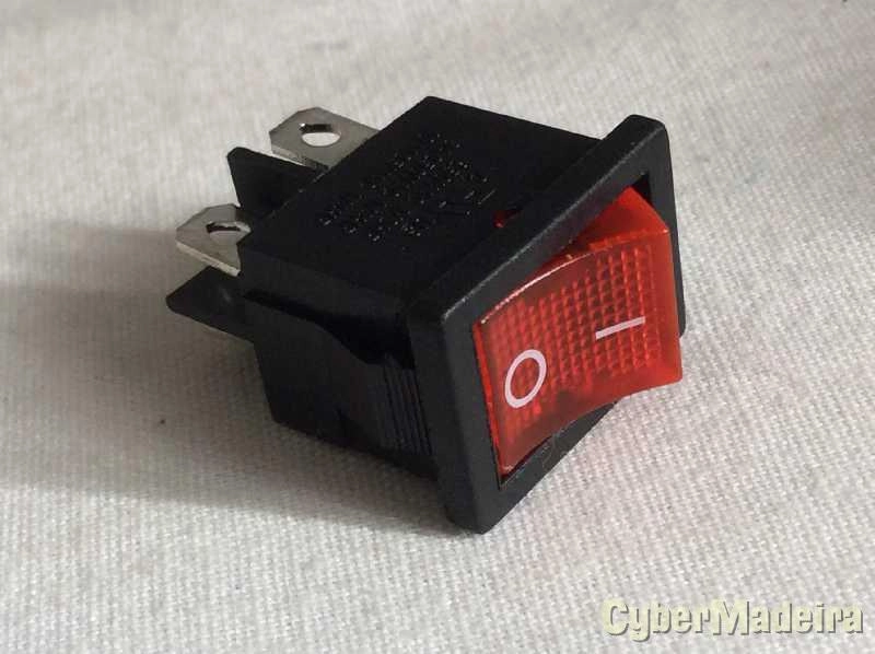 Interruptor basculante bipolar ON-OFF 8A 250VAC com sinalizador