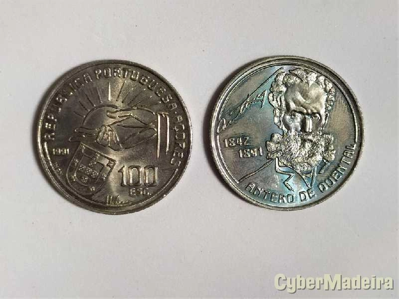 6 Moedas Comemorativas de cupro níquel de valor facial de 100$00