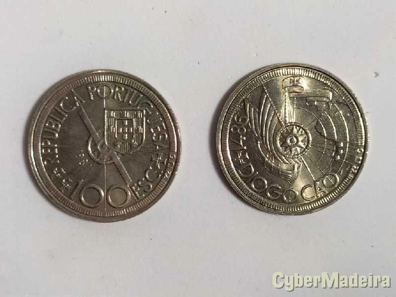 6 Moedas Comemorativas de cupro níquel de valor facial de 100$00