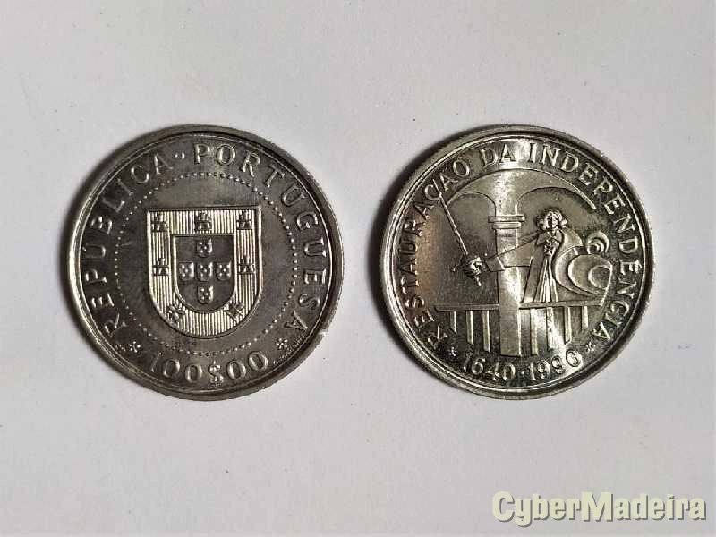 6 Moedas Comemorativas de cupro níquel de valor facial de 100$00