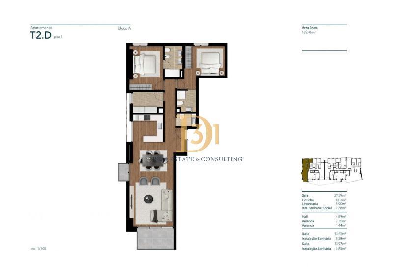 Apartamento T2 para Venda Santa Luzia, Centro