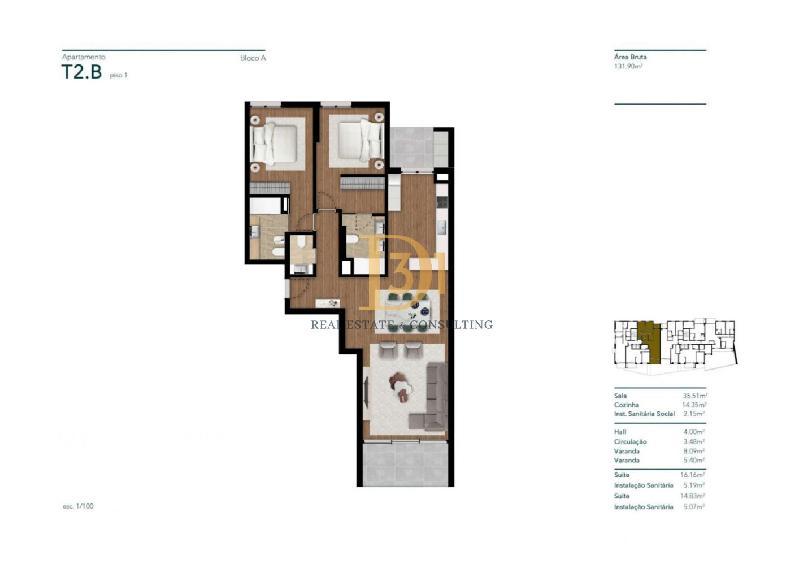 Apartamento T2 para Venda Santa Luzia, Centro