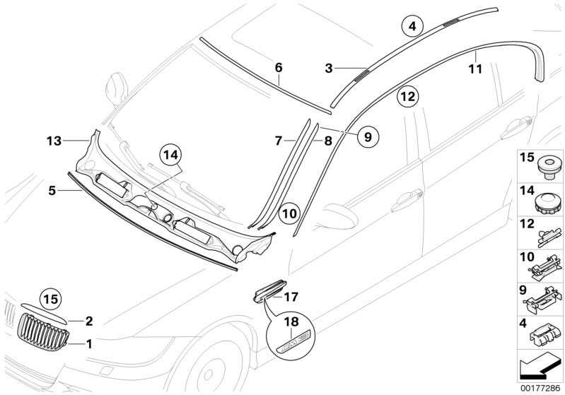 Acabamento capa plástica aplicação/BMW (Valor a ser verificado no dia da consulta)