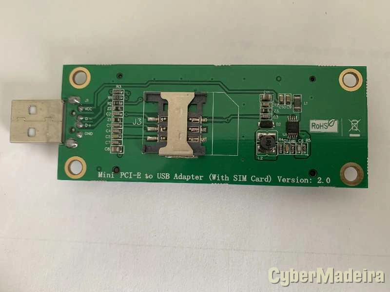 Adaptador mini PCI Express para USB com SIM