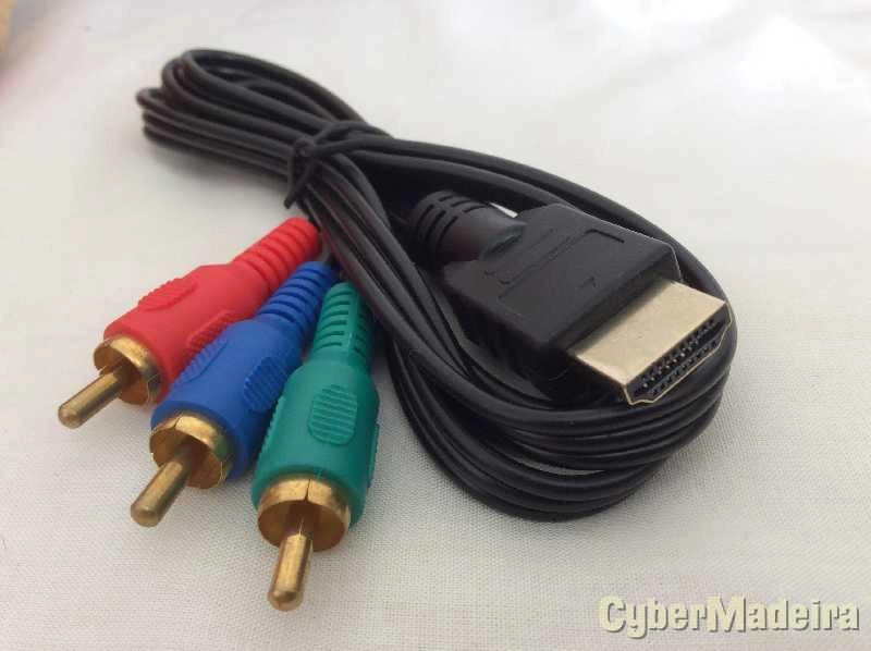 Cabo HDMI para 3 RCA áudio e vídeo