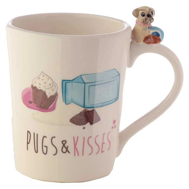 CANECA CERÁMICA COM PUG & COOKIES NA ASA.