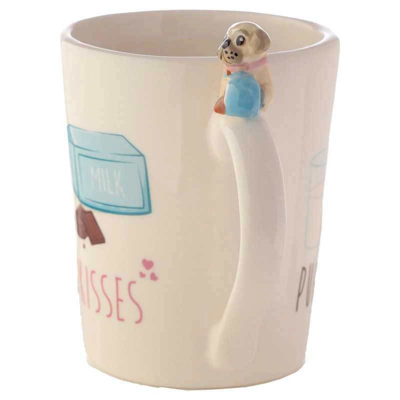 CANECA CERÁMICA COM PUG & COOKIES NA ASA.