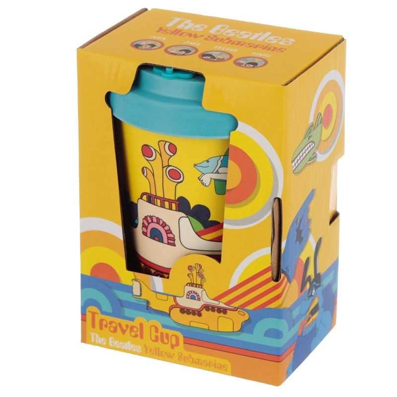 CANECA PARA VIAGEM EM BAMBU COM TAMPA - SUBMARINO AMARELO