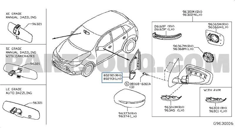 Capa base espelho retrovisor exterior lado esquerdo aplicação/NISSAN