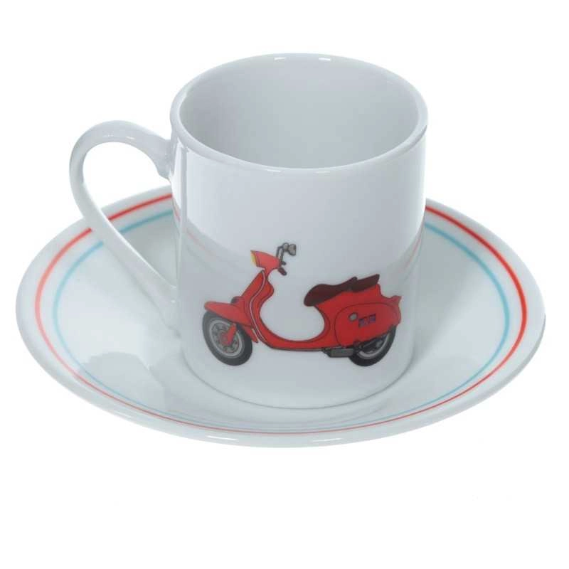 CONJUNTO DE 2 CHÁVENAS COM PRATO SCOOTER.