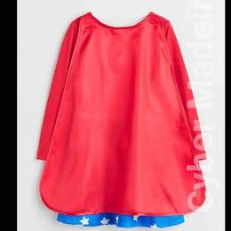 vestido crianca mulher maravilha 9m/12m XS