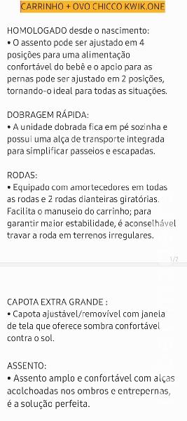 Carrinho e ovo da chicco kiwk one 