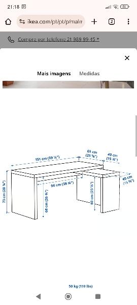 Secretária MALM do Ikea